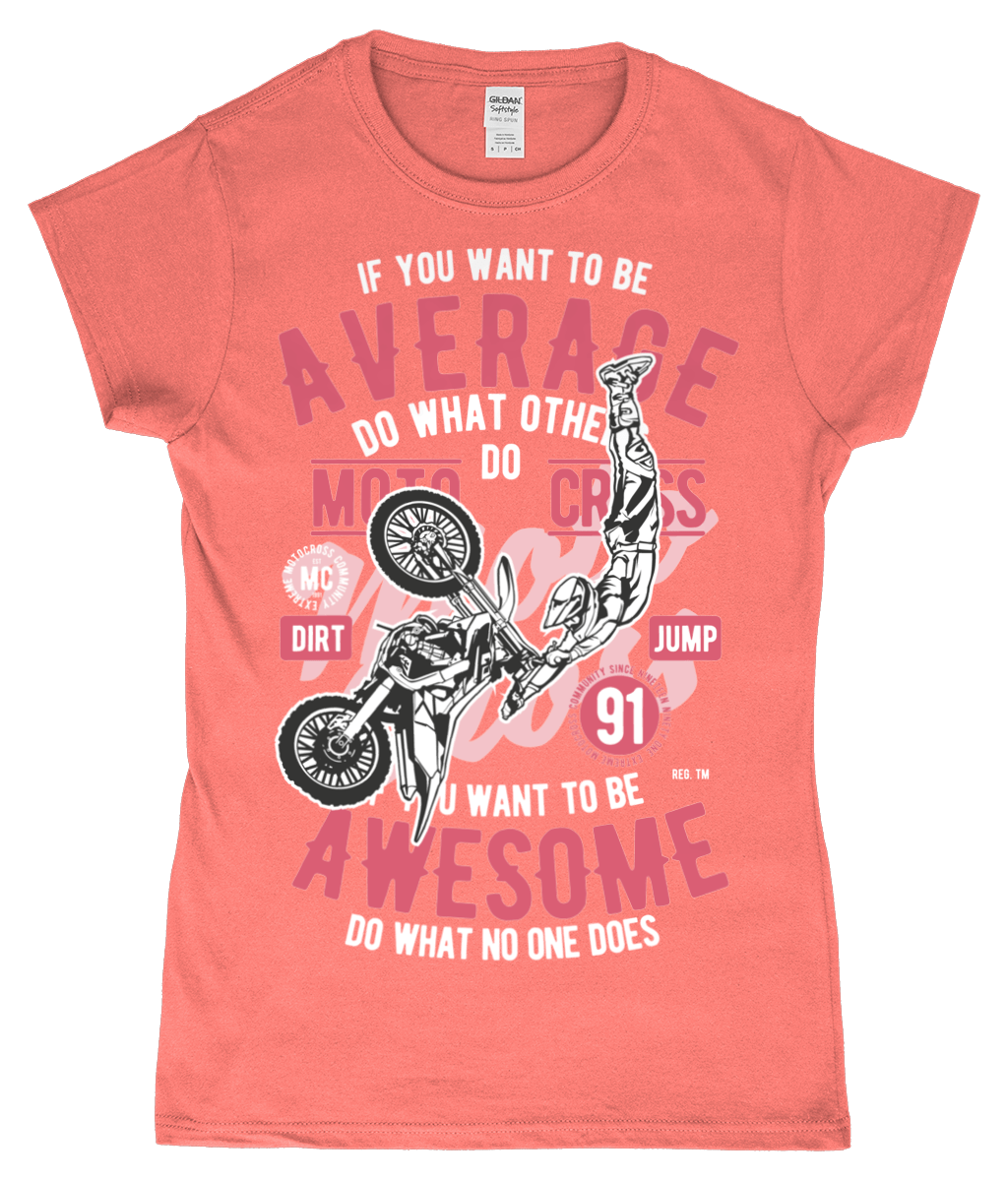 Awesome Motocross – Gildan SoftStyle® Ladies Fitted Ringspun T-Shirt - Vitesse T-Shirts UK