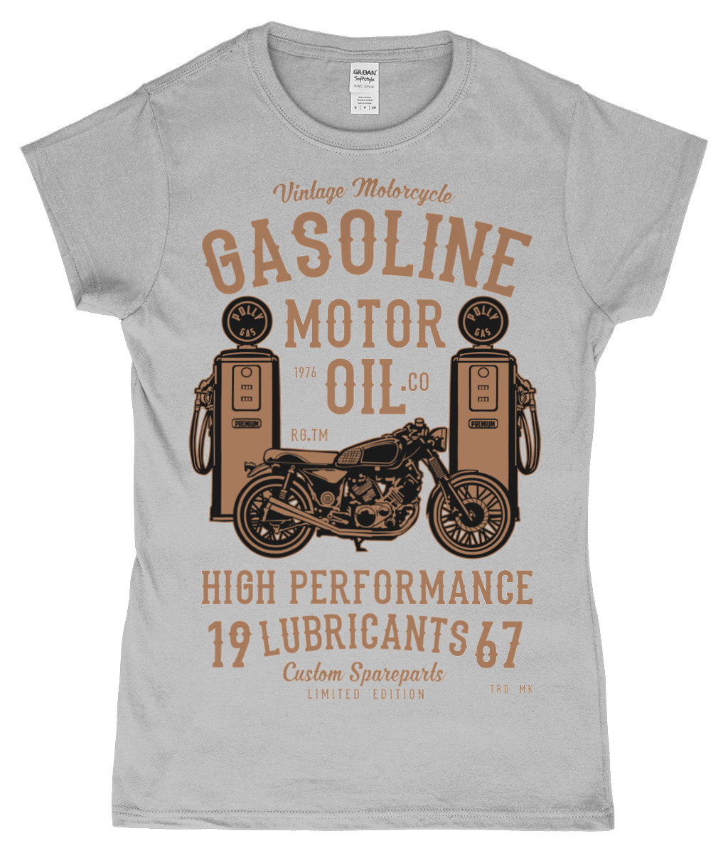 Gasoline Motor Oil – Gildan SoftStyle® Ladies Fitted Ringspun T-Shirt - Vitesse T-Shirts UK