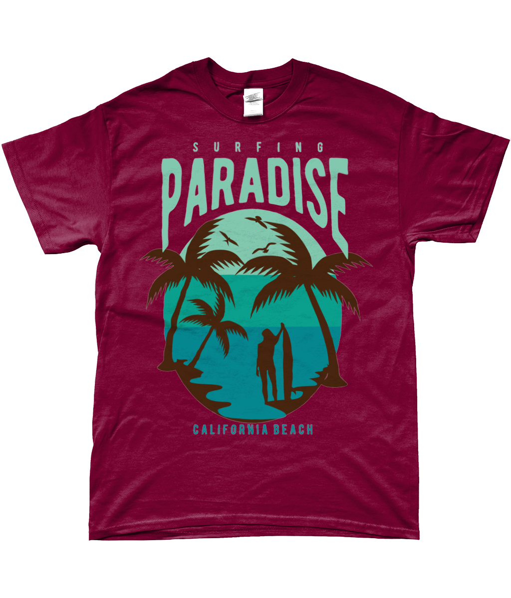 Surfing Paradise California Beach - Gildan SoftStyle® Ringspun T-Shirt