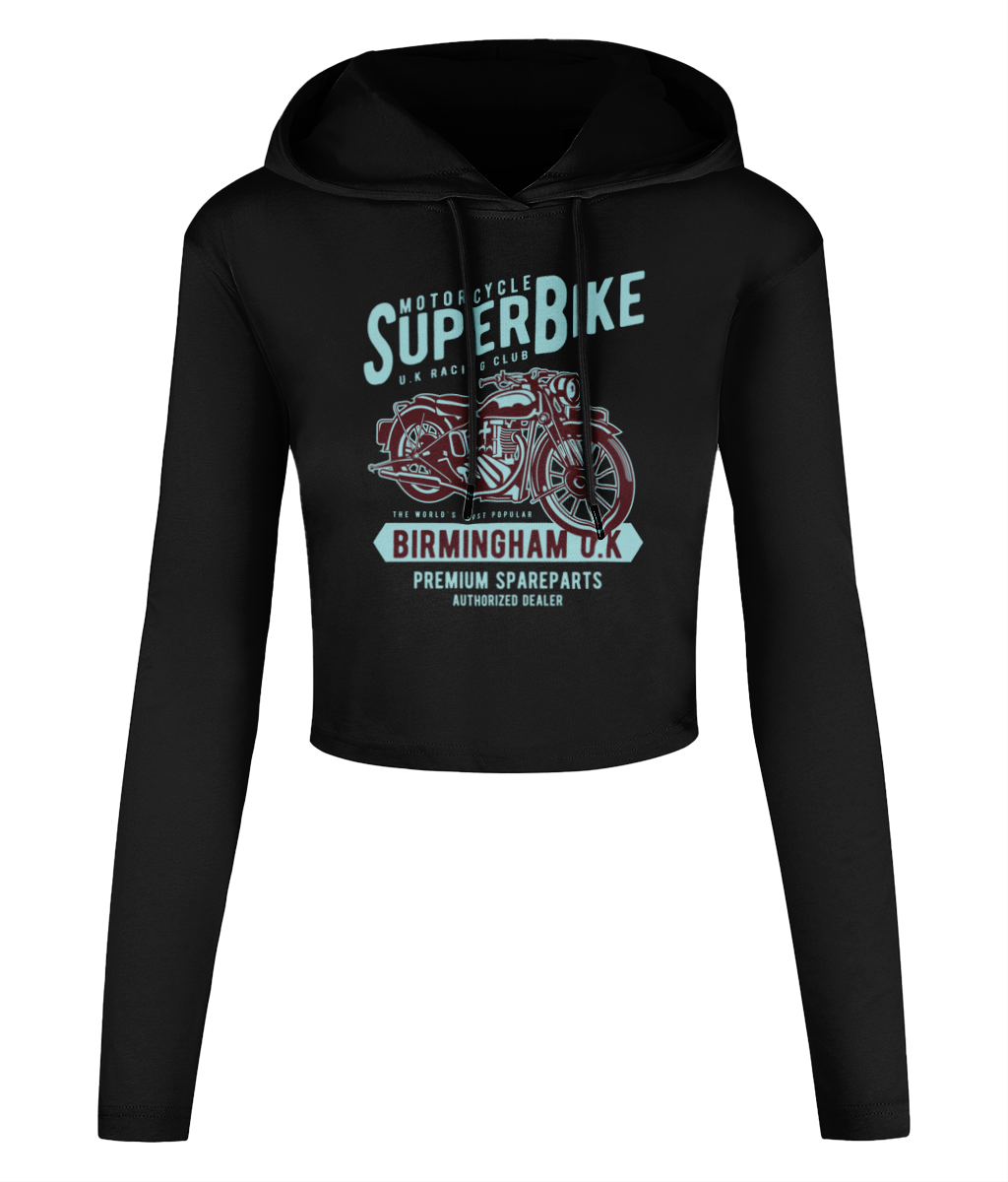 SuperBike - Women's Cropped Hooded T-shirt