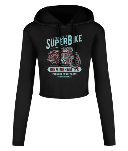 SuperBike - Women's Cropped Hooded T-shirt