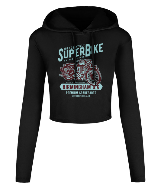 SuperBike - Women's Cropped Hooded T-shirt