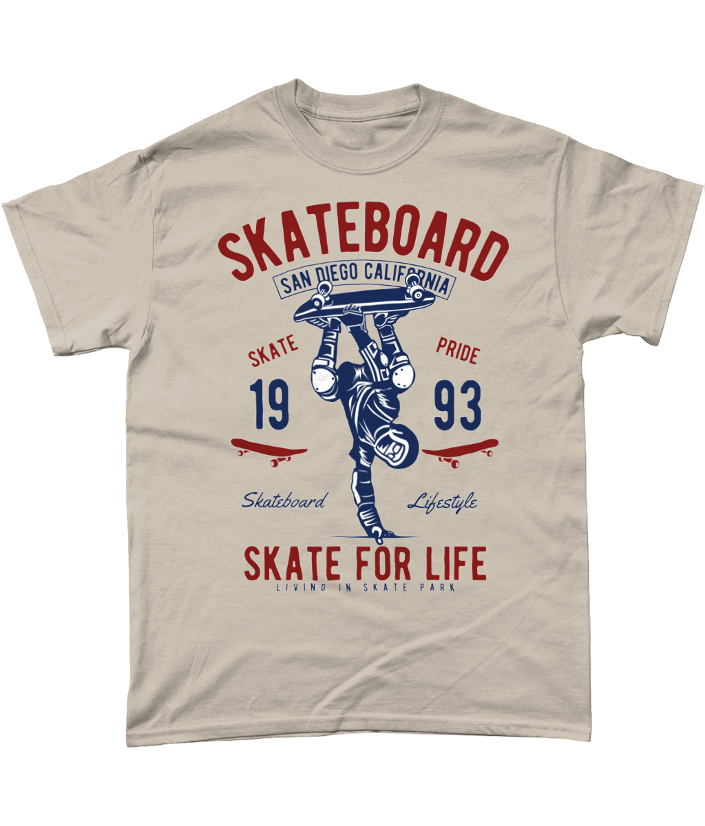 Skate For Life - T-Shirt aus schwerer Baumwolle