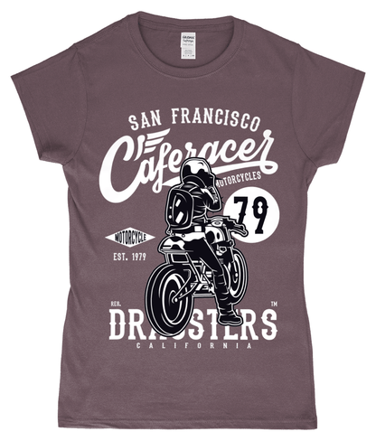 Cafe Racer V2 – Gildan SoftStyle® Ladies Fitted Ringspun T-Shirt - Vitesse T-Shirts UK