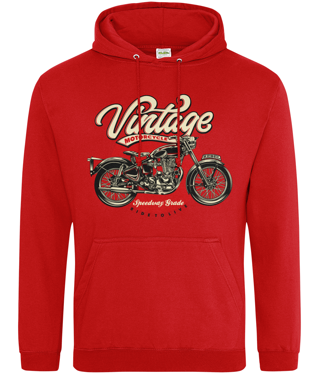 Vintage Motorrad - AWDis College Kapuzenpullover