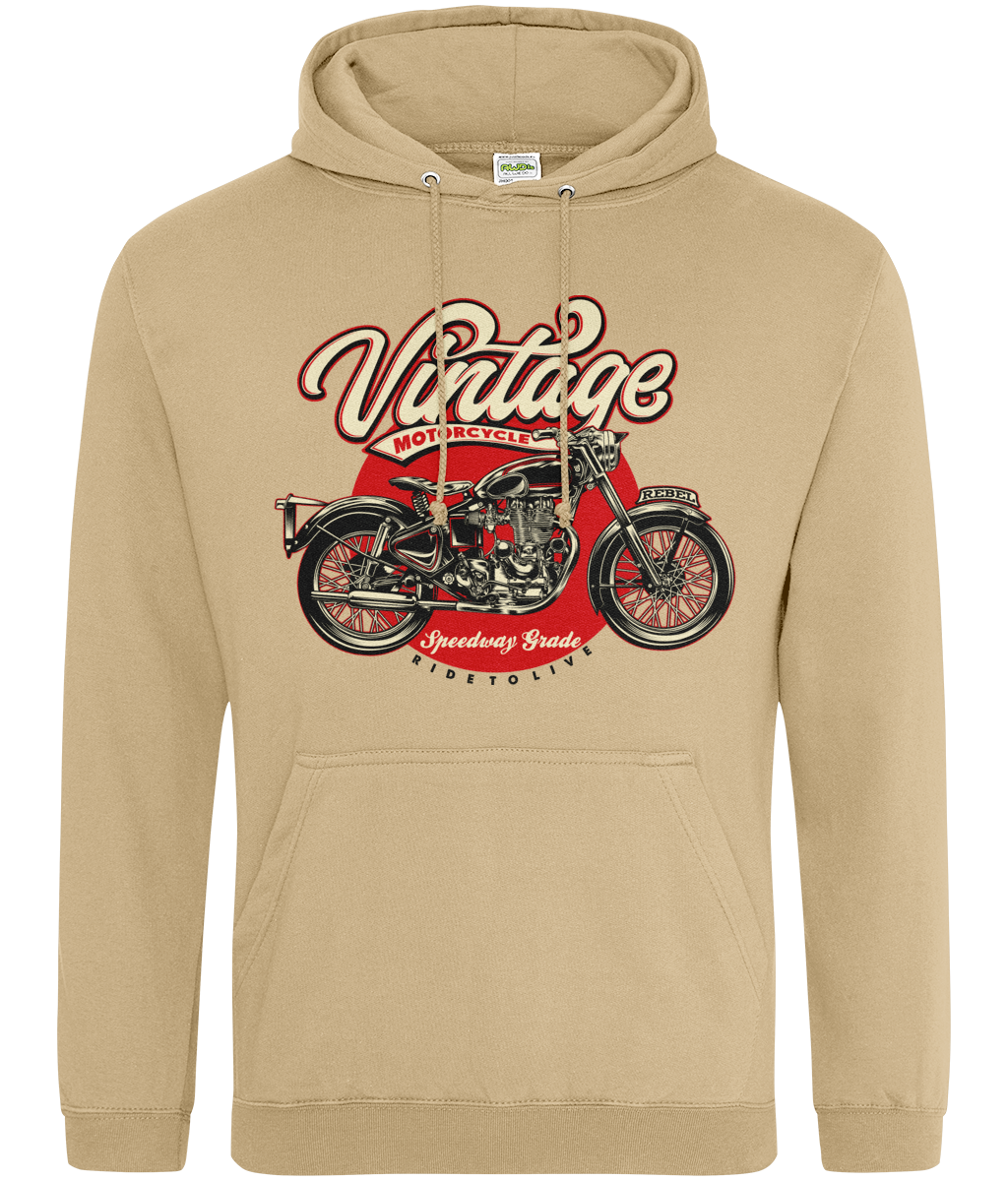 Vintage Motorrad - AWDis College Kapuzenpullover