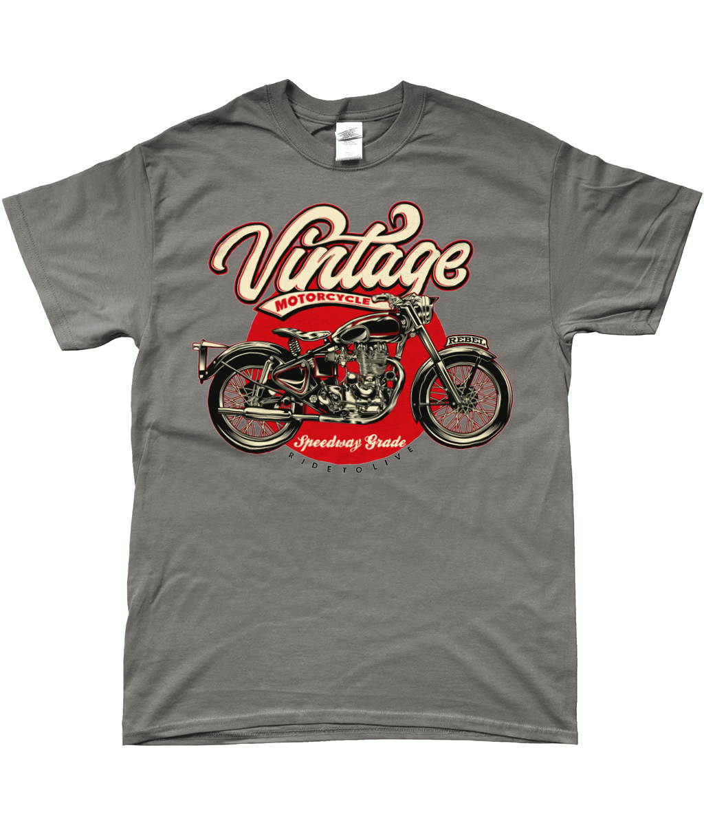 Vintage Motorrad - SoftStyle Ringspun T-Shirt