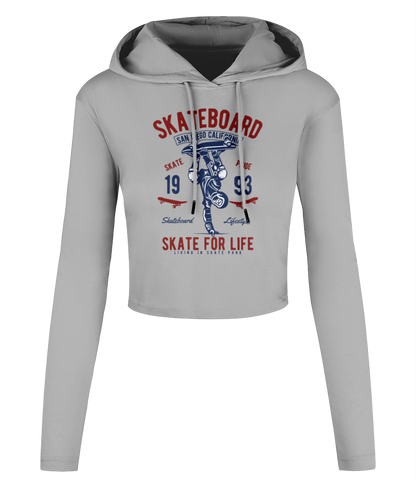 Skate For Life - T-shirt court à capuche pour femme