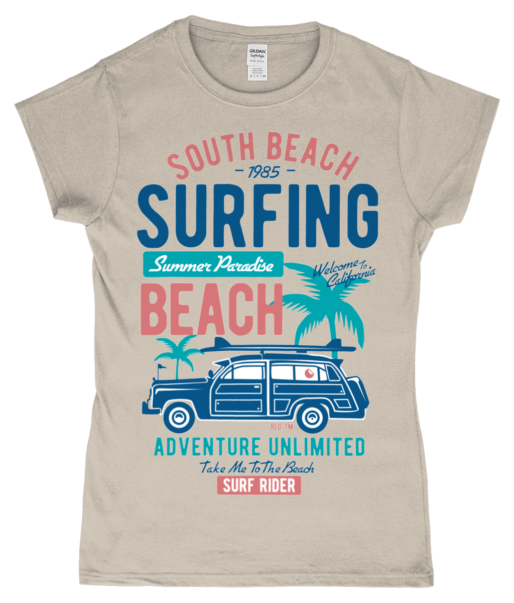 South Beach v2 - T-shirt ajusté en fil filé à anneaux pour femme SoftStyle