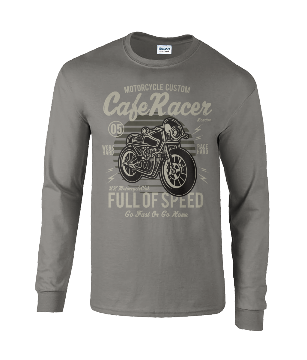 T-shirt à manches longues en coton ultra-doux Cafe Racer v1