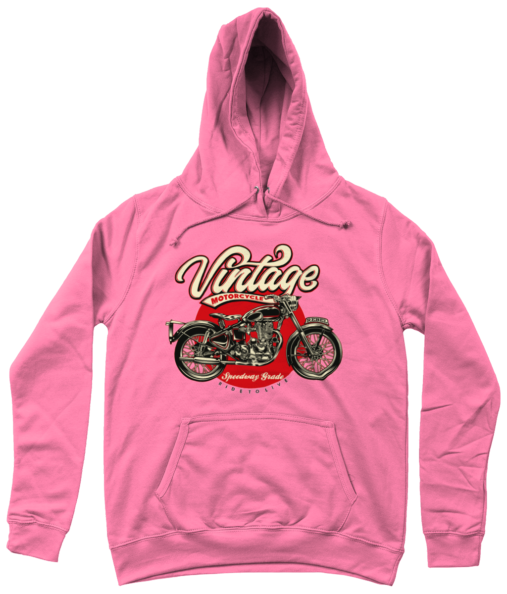 Vintage Motorcycle - AWDis Girlie College Hoodie