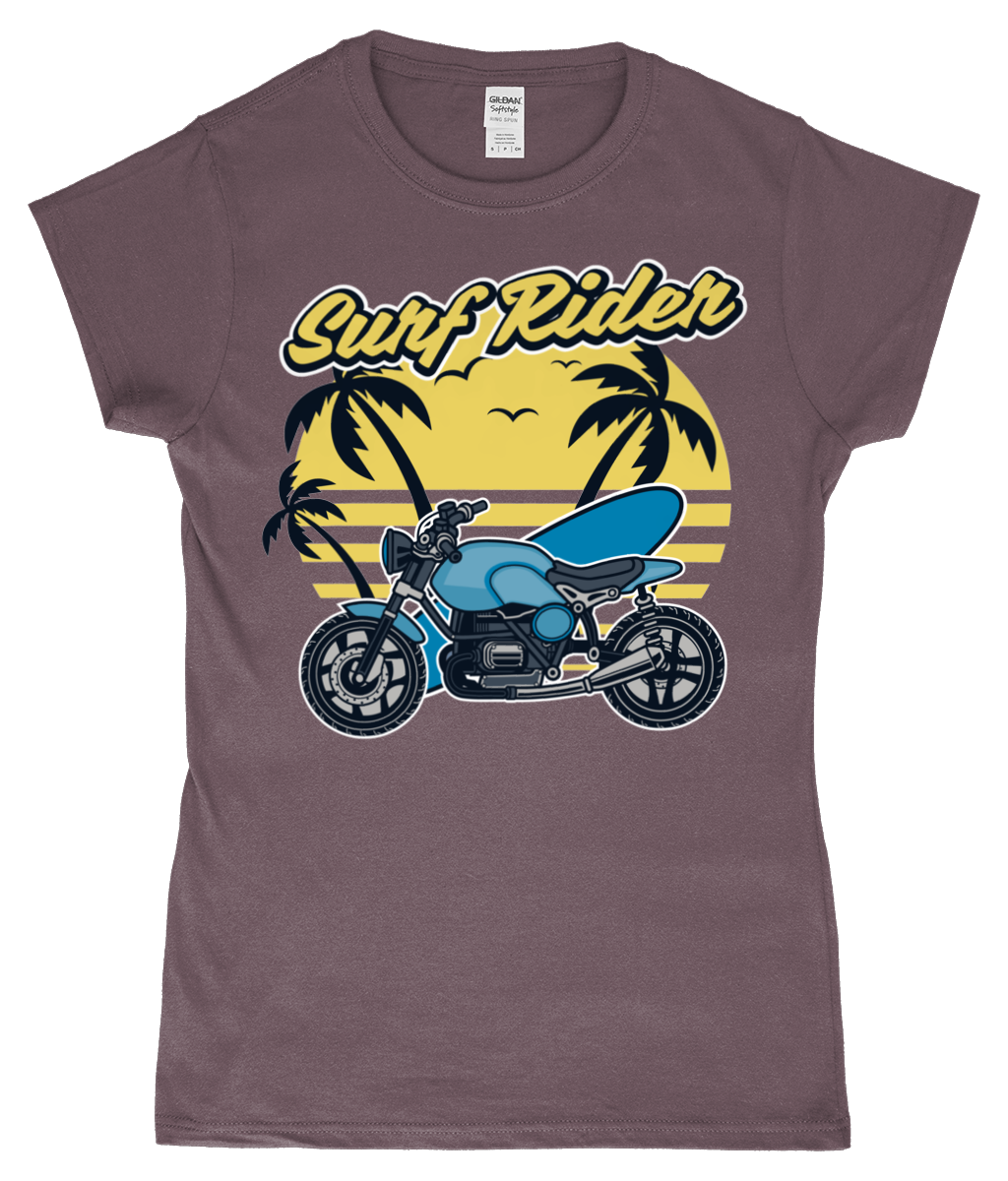 Surf Rider - Gildan SoftStyle® Ladies Fitted Ringspun T-Shirt - Vitesse T-Shirts UK