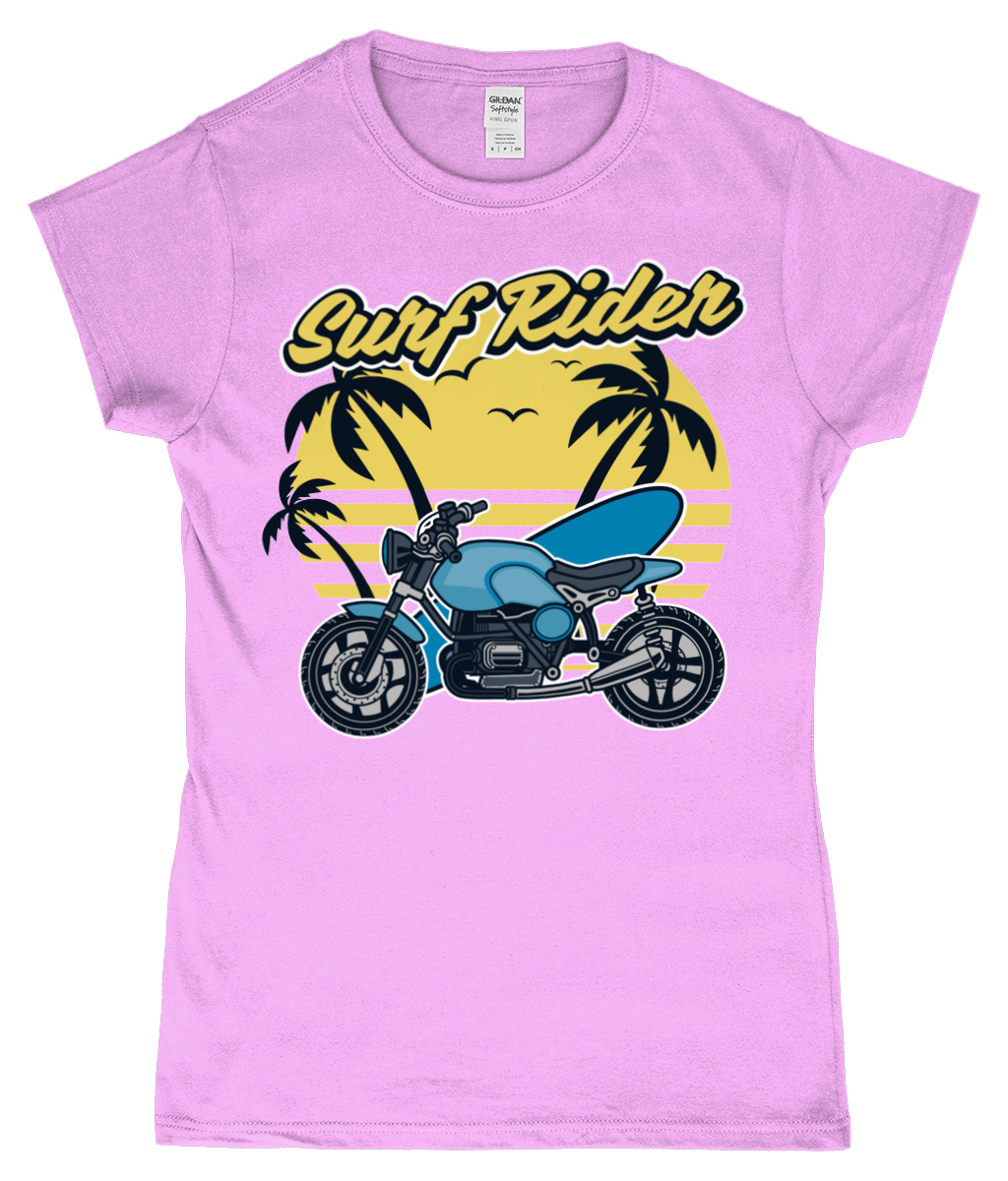 Surf Rider - Gildan SoftStyle® Ladies Fitted Ringspun T-Shirt - Vitesse T-Shirts UK