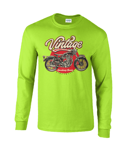 Moto vintage - T-shirt à manches longues en coton ultra