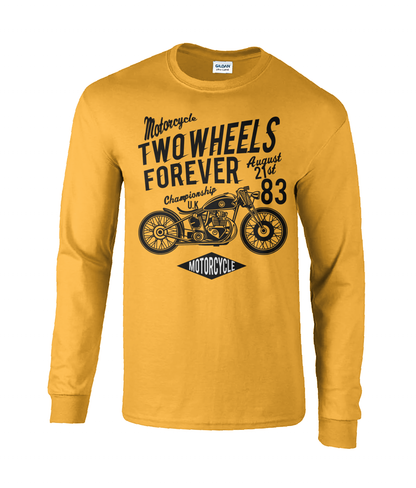 Two Wheels Forever Schwarz - Langarm-T-Shirt aus Ultra-Baumwolle