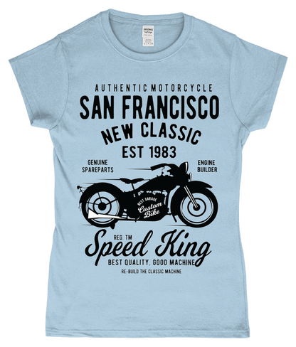 San Francisco Motorcycle - Gildan SoftStyle® Ladies Fitted Ringspun T-Shirt