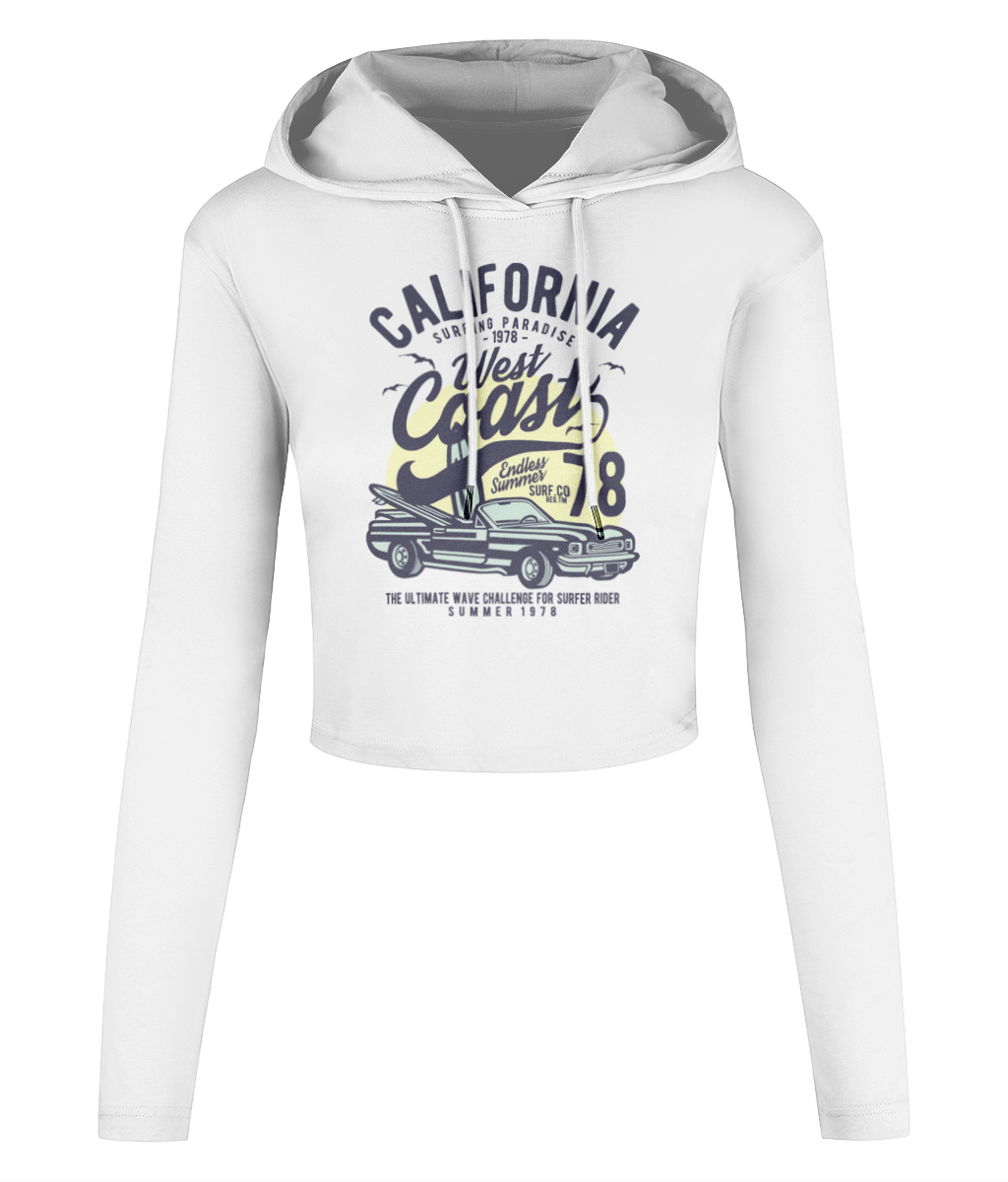 California West Coast - Women's Cropped Hooded T-shirt