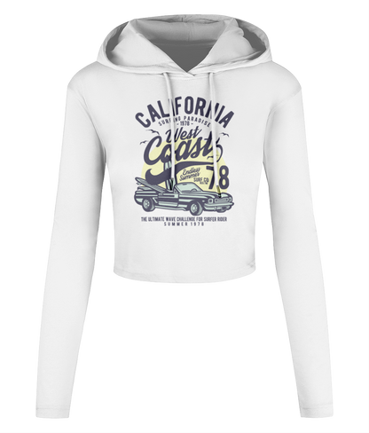 California West Coast - Women's Cropped Hooded T-shirt