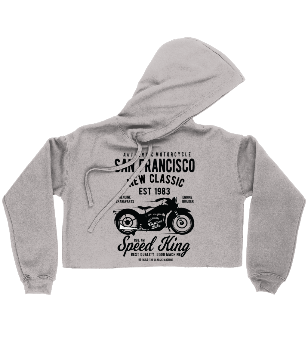 San Francisco Motorcycle - Bella Ladies Cropped Hoodie