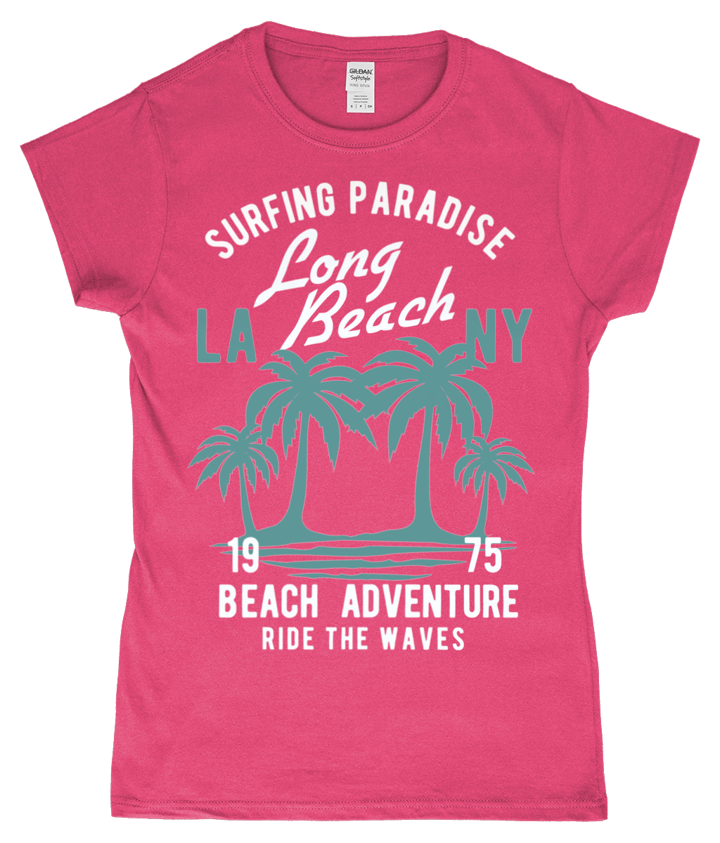 Beach Adventure - Gildan SoftStyle® Ladies Fitted Ringspun T-Shirt