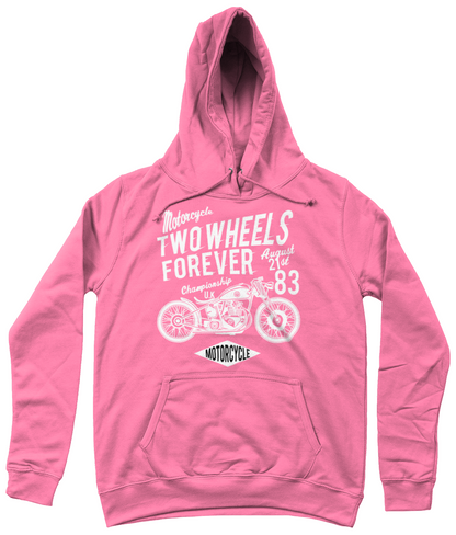 Two Wheels Forever White - AWDis Girlie College Hoodie