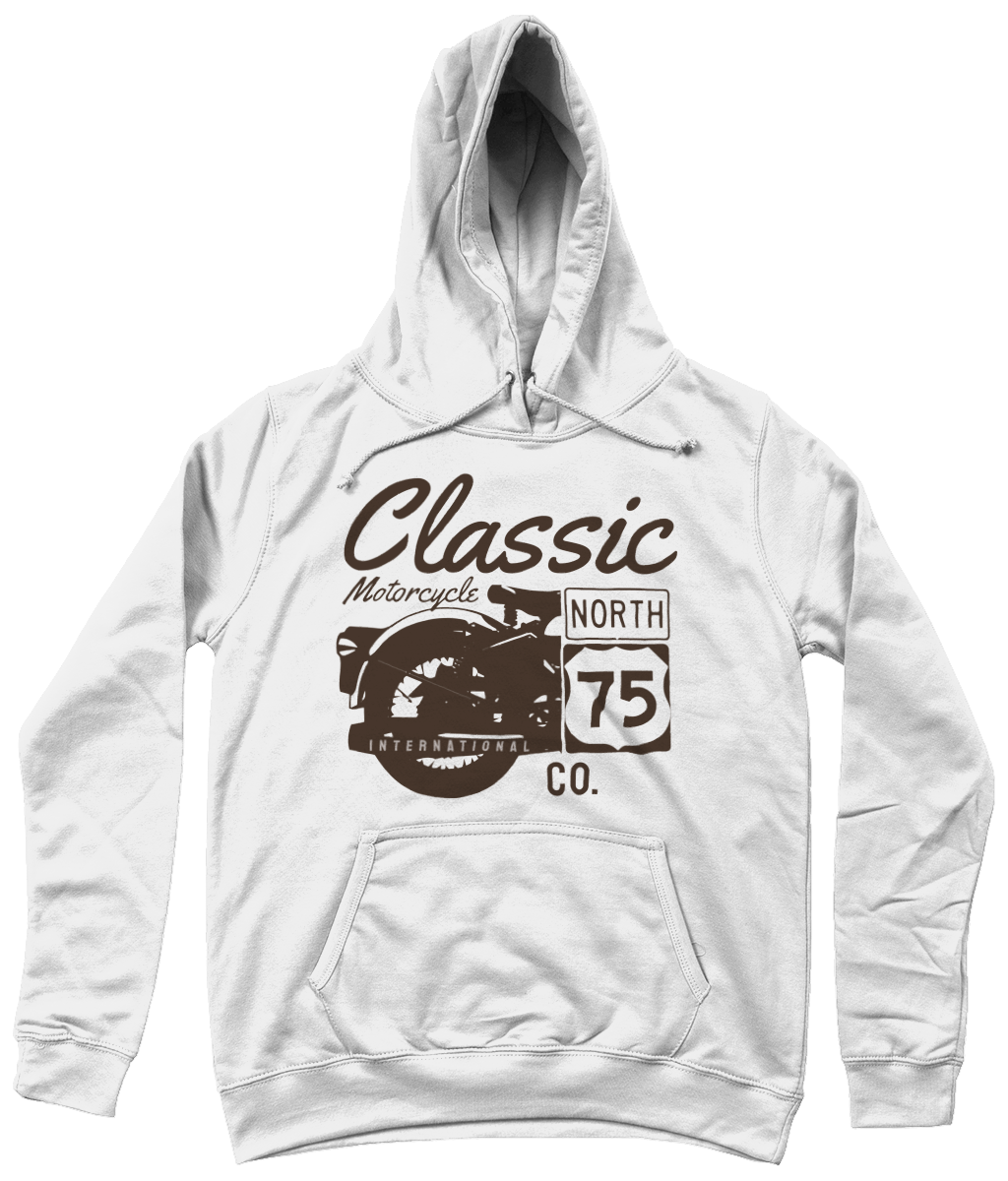 Classic Motorcycle 75 Black - AWDis Girlie College Hoodie