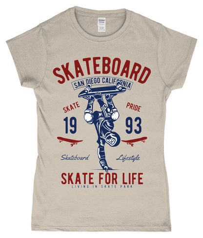 Skate For Life - SoftStyle Damen Tailliertes Ringspun T-Shirt