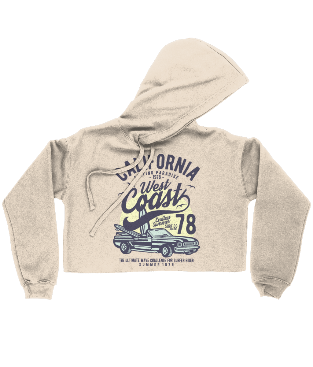 California West Coast - Bella Ladies Cropped Hoodie - Vitesse T-Shirts UK