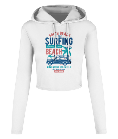 South Beach v2 - Women's Cropped Hooded T-shirt