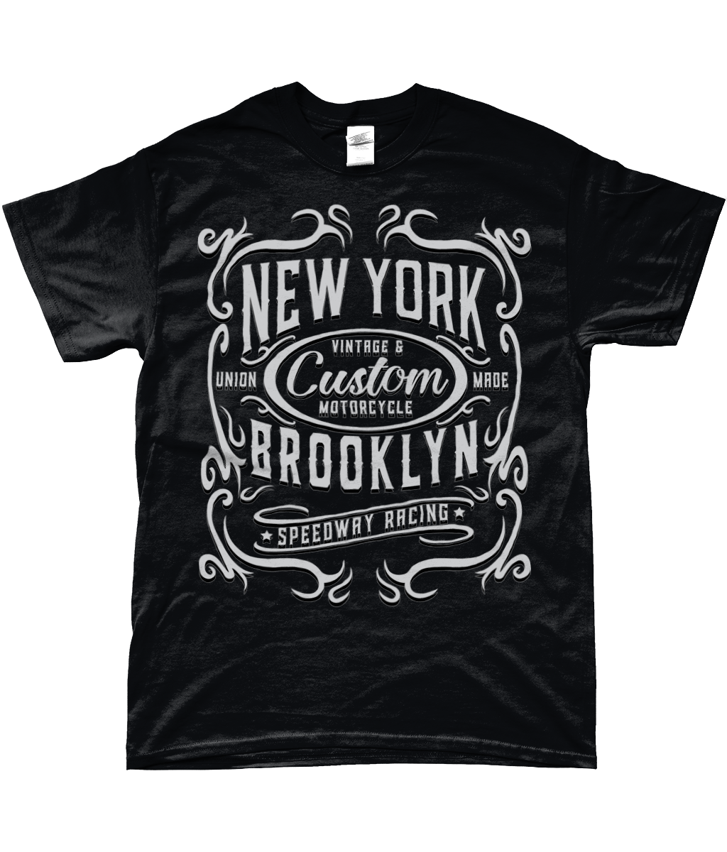 T-shirt à manches longues en fil doux avec motif moto de New York