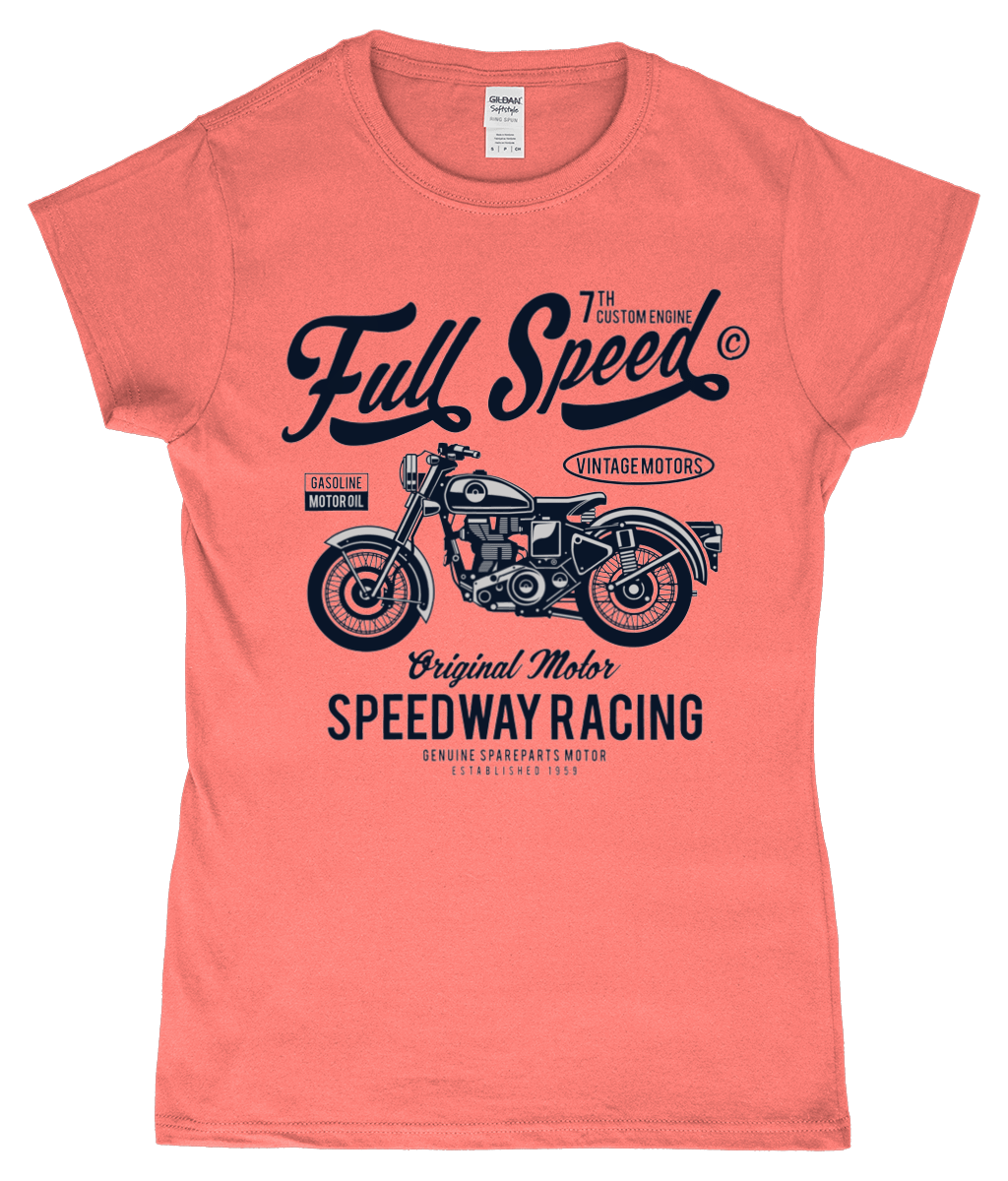 Full Speed – Gildan SoftStyle® Ladies Fitted Ringspun T-Shirt - Vitesse T-Shirts UK