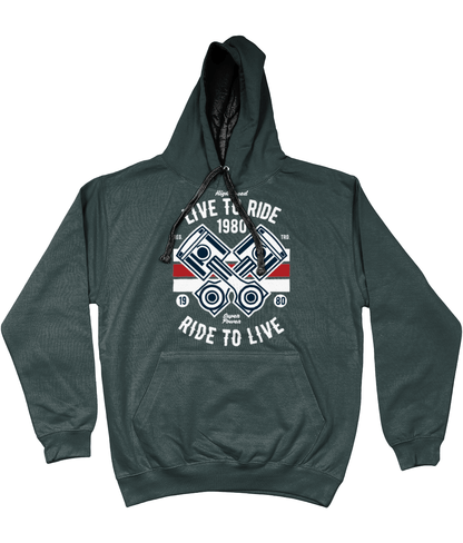 Live To Ride 1980 – AWDis Varsity Hoodie - Vitesse T-Shirts UK