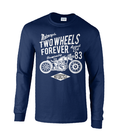 Two Wheels Forever White - T-shirt à manches longues en coton ultra