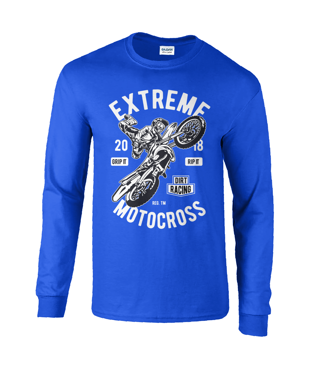 Motocross extrême - T-shirt à manches longues en coton ultra