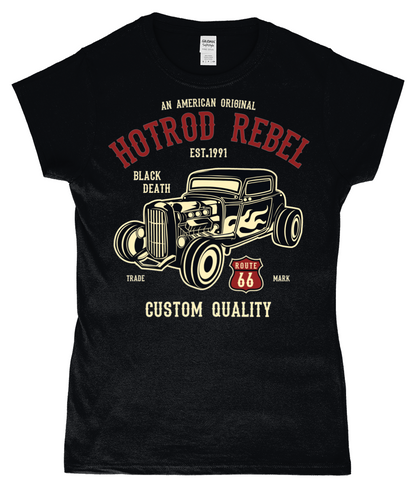 Hotrod Rebel - SoftStyle Ladies Fitted Ringspun T-Shirt