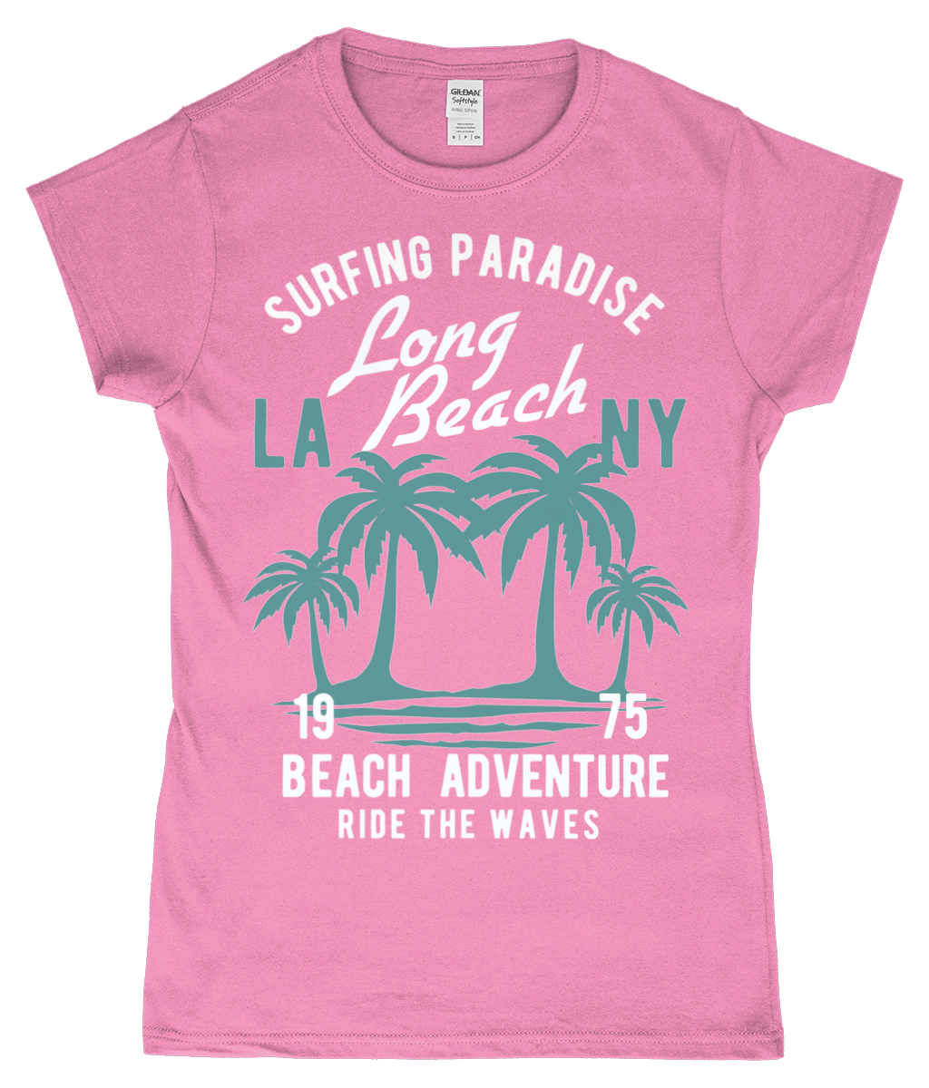 Beach Adventure - Gildan SoftStyle® Ladies Fitted Ringspun T-Shirt