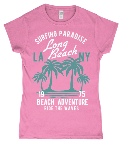 Beach Adventure - Gildan SoftStyle® Ladies Fitted Ringspun T-Shirt