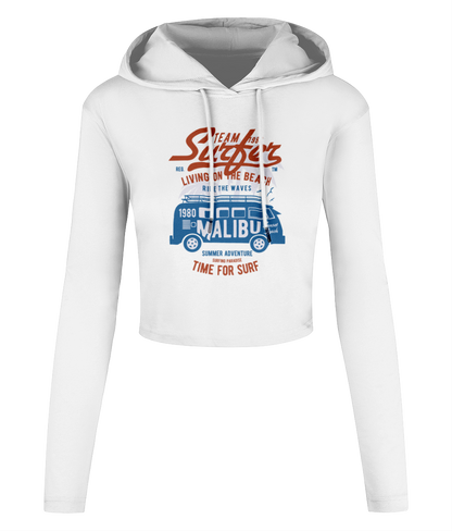 Team Surfer 1980 - Women's Cropped Hooded T-shirt