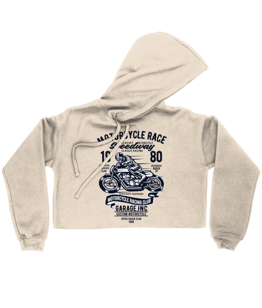 Motorcycle Race - Bella Ladies Cropped Hoodie