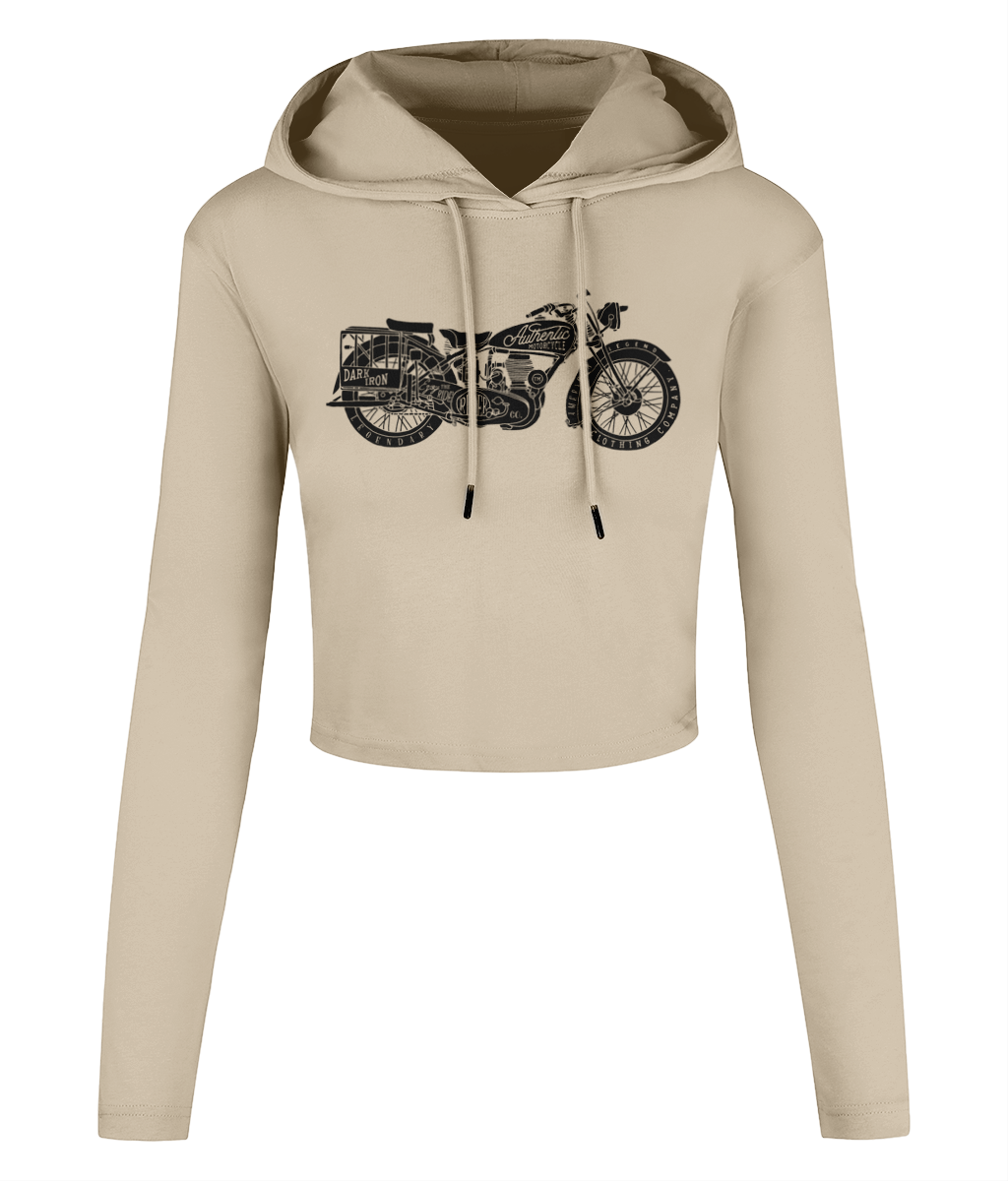 Enjoy The Ride - Black - Women's Cropped Hooded T-shirt