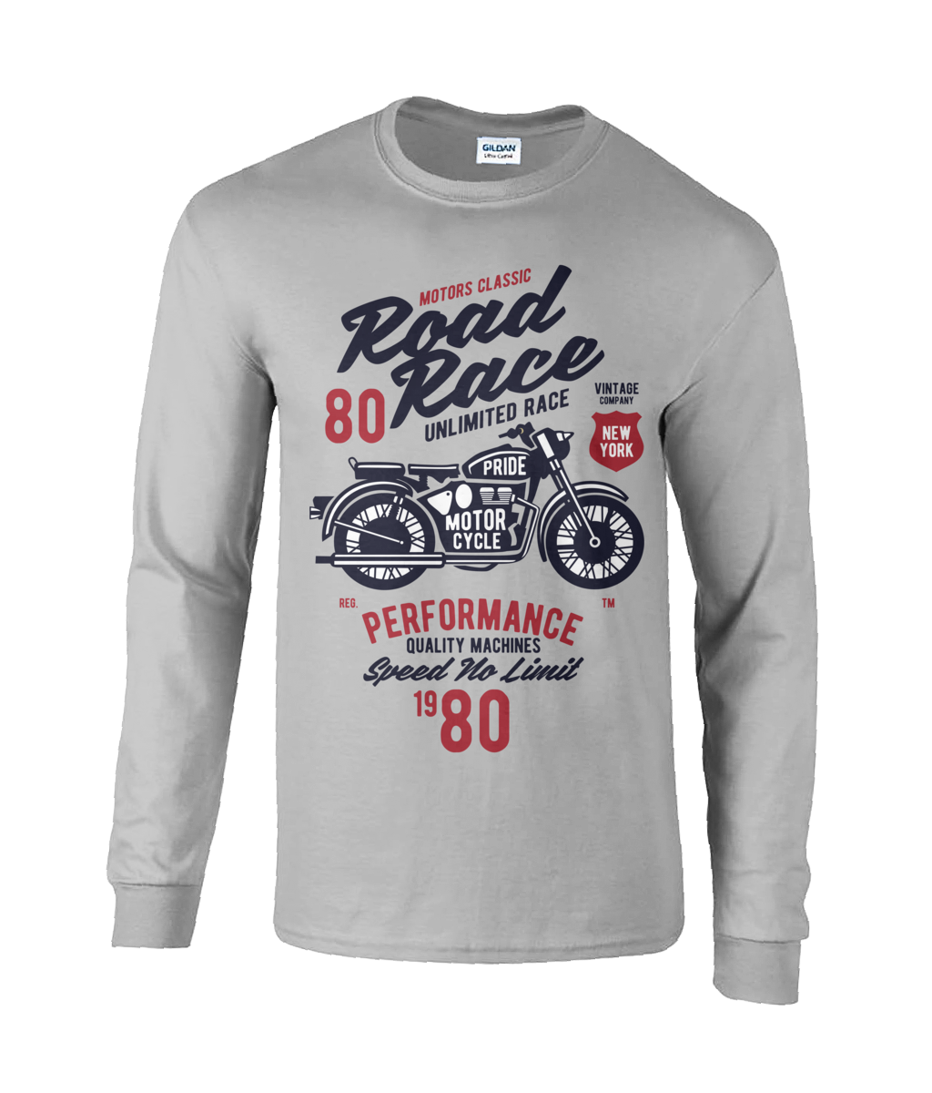 Straßenrennen-Motorrad - Langarm-T-Shirt aus ultra-Baumwolle