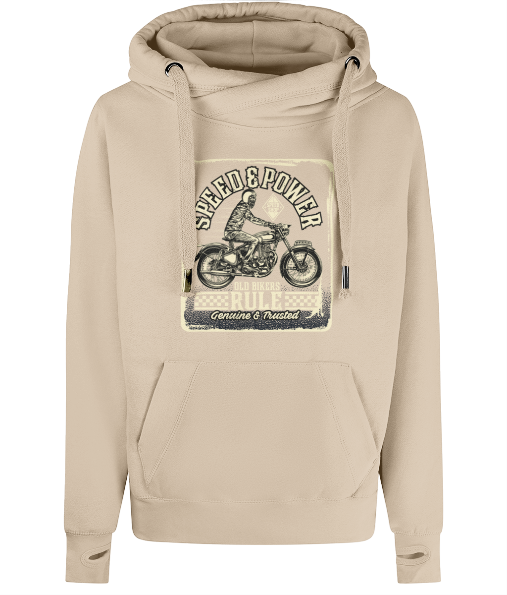 Old Bikers Rule - AWDis Cross Neck Hoodie