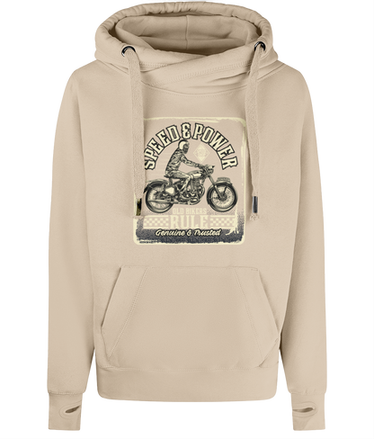 Old Bikers Rule - Sweat à capuche à col croisé AWDis