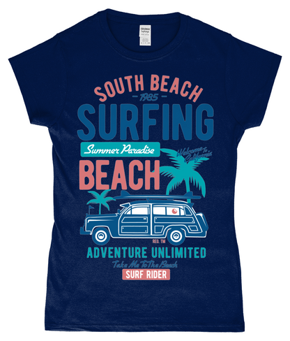 South Beach v2 - T-shirt ajusté en fil filé à anneaux pour femme SoftStyle