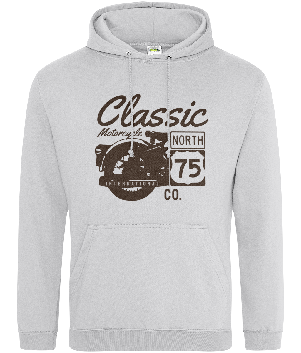 Classic Motorcycle 75 Black - AWDis College Hoodie