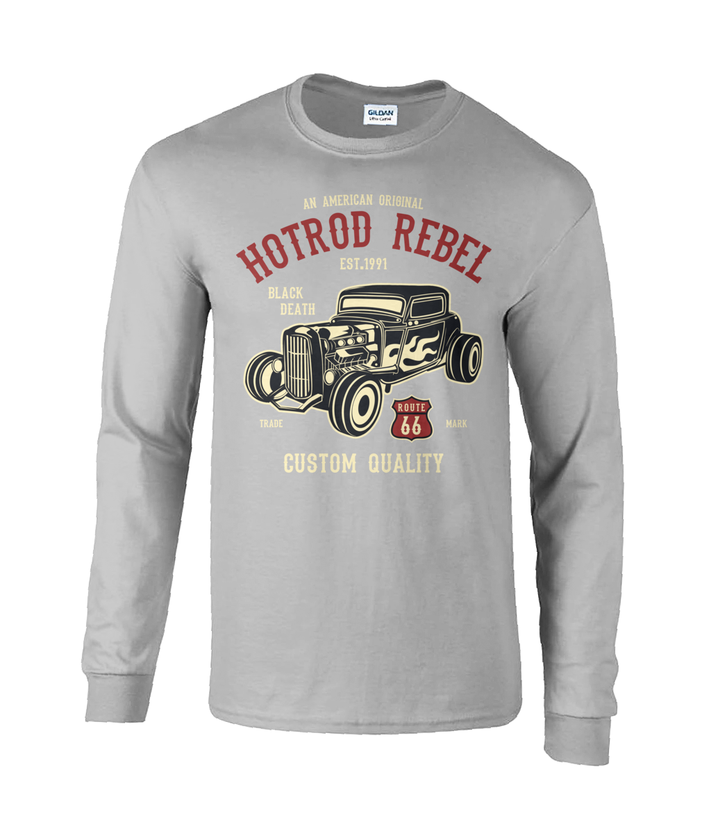 Hotrod Rebel – Langärmliges T-Shirt aus Ultra-Baumwolle