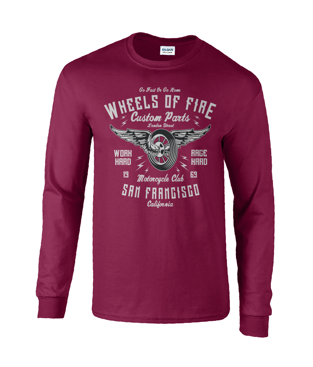 Wheels Of Fire - T-shirt à manches longues en coton ultra doux