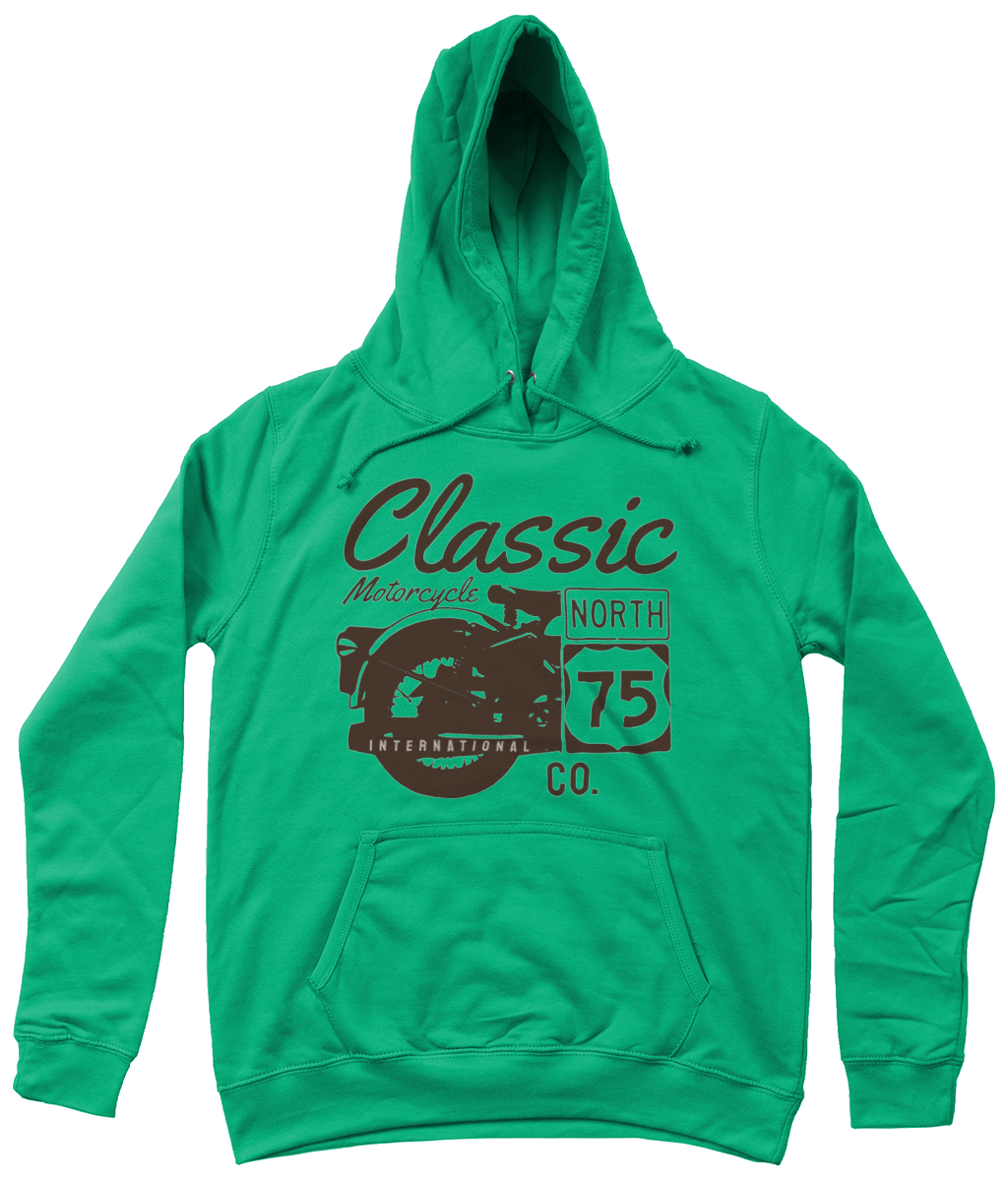 Classic Motorcycle 75 Black - AWDis Girlie College Hoodie