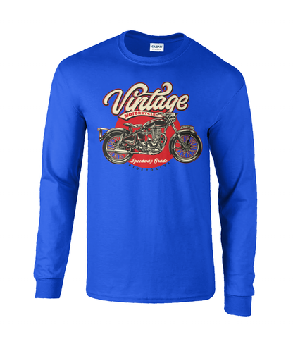 Moto vintage - T-shirt à manches longues en coton ultra