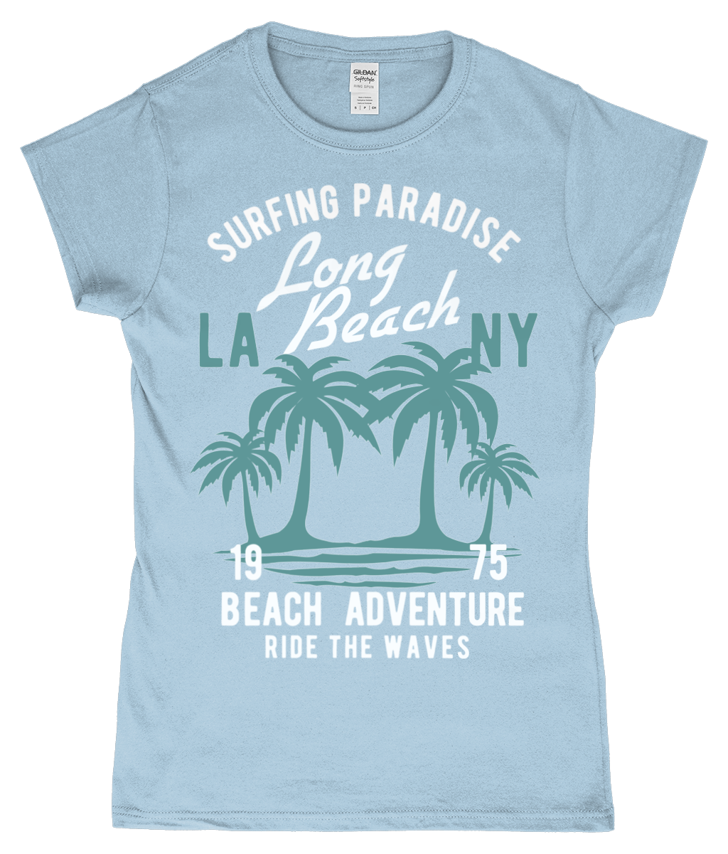 Beach Adventure - Gildan SoftStyle® Ladies Fitted Ringspun T-Shirt